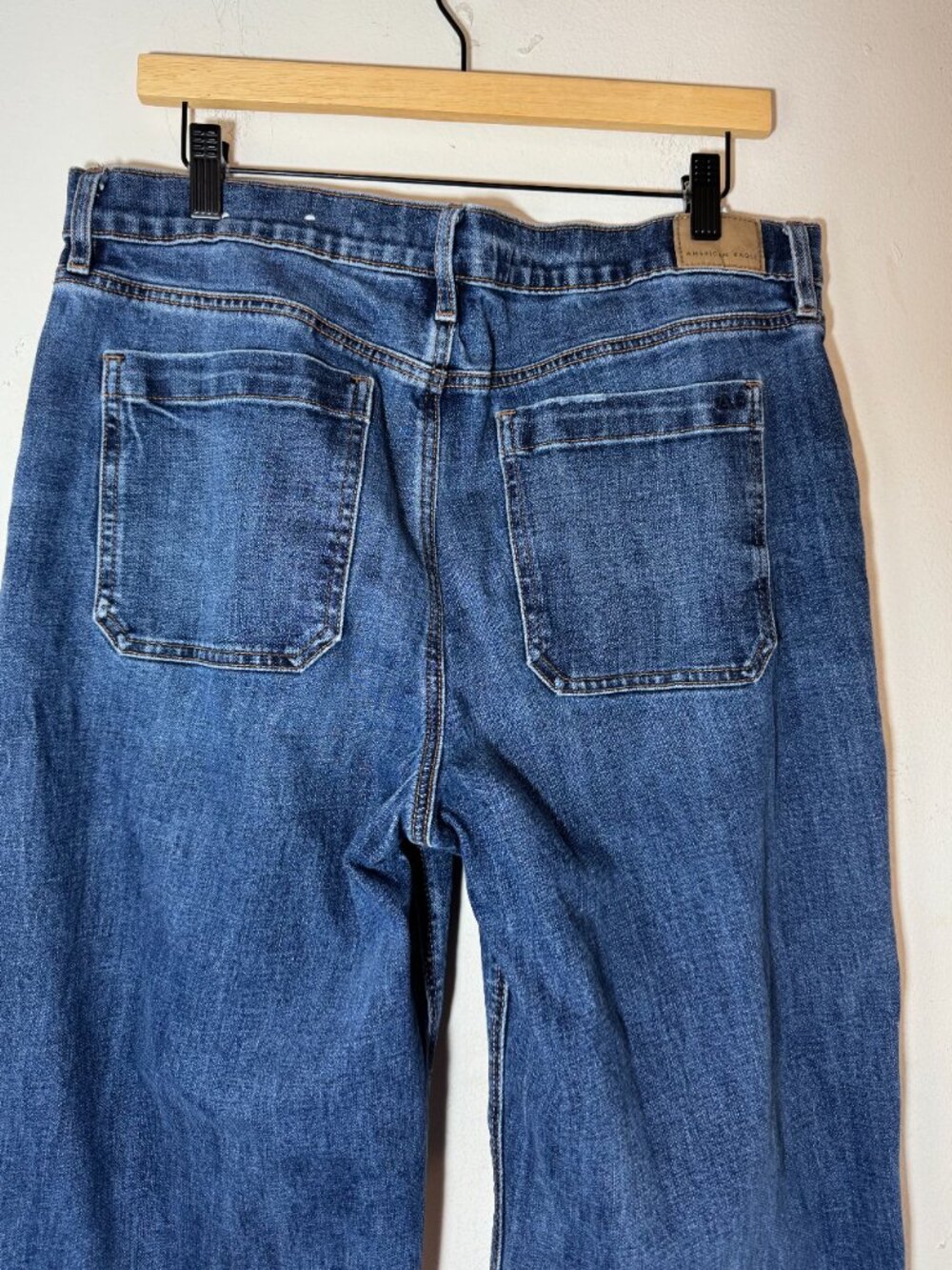 American Eagle Stovepipe Stretch Jeans Size 14 Regular Medium Wash Denim - Picture 6 of 10